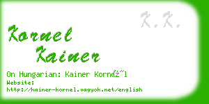 kornel kainer business card